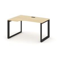 Style Project Next SN-59O.SPA-001(L) (Акация лорка/Черный металл) Стол рабочий эргономичный, левый