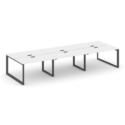 Style Project Next SN-59O.DRS-074 (Белый/Антрацит металл) Рабочая станция двухсторонняя