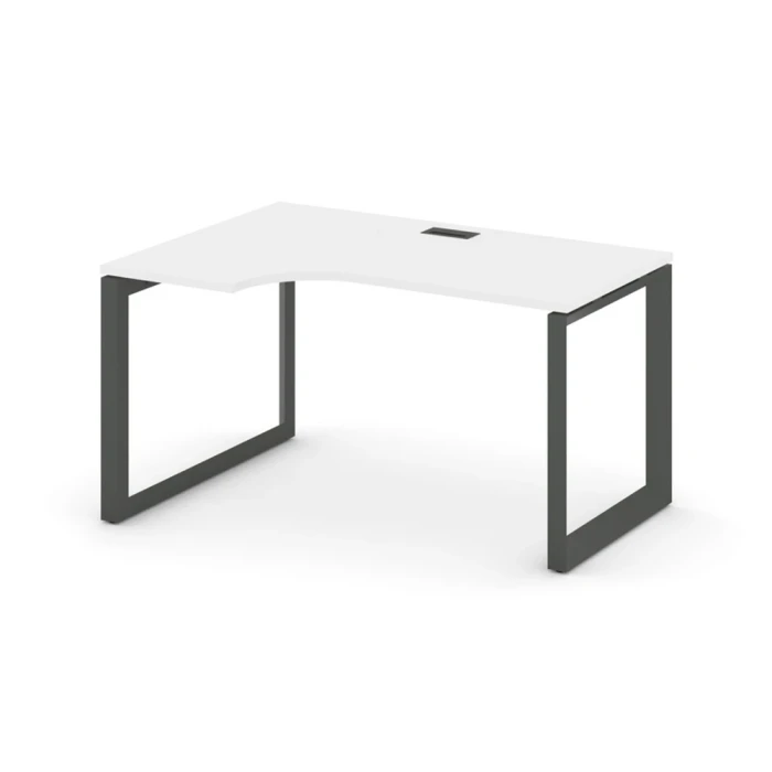 SN-59O.SPA-002(L) (Белый/Антрацит металл) Стол рабочий эргономичный, левый