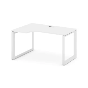 SN-59O.SPA-012(L) (Белый/Белый металл) Стол рабочий эргономичный, левый