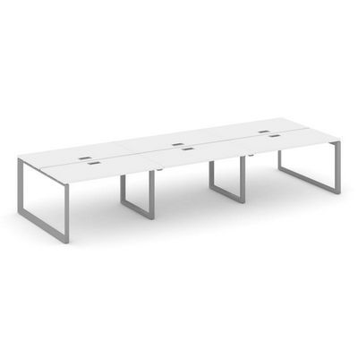 Style Project Next SN-59O.DRS-081 (Белый/Серый металл) Рабочая станция двухсторонняя