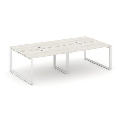 Style Project Next SN-59O.DRS-041 (Дуб наварра/Белый металл) Рабочая станция двухсторонняя