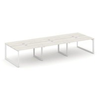 Style Project Next SN-59O.DRS-071 (Дуб наварра/Белый металл) Рабочая станция двухсторонняя