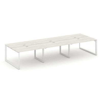 Style Project Next SN-59O.DRS-083 (Дуб наварра/Белый металл) Рабочая станция двухсторонняя