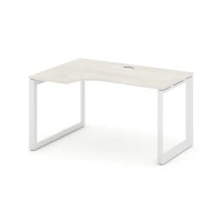 SN-59O.SPA-001(L) (Дуб наварра/Белый металл) Стол рабочий эргономичный, левый