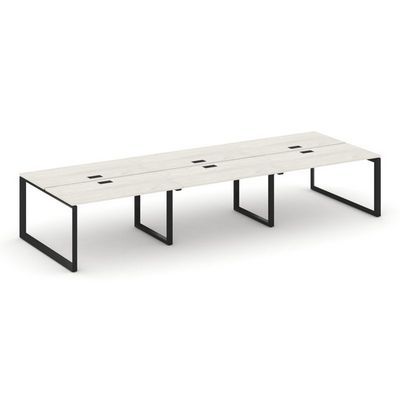 Style Project Next SN-59O.DRS-082 (Дуб наварра/Черный металл) Рабочая станция двухсторонняя