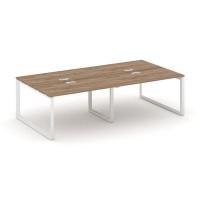 Style Project Next SN-59O.DRS-041 (Дуб табак/Белый металл) Рабочая станция двухсторонняя