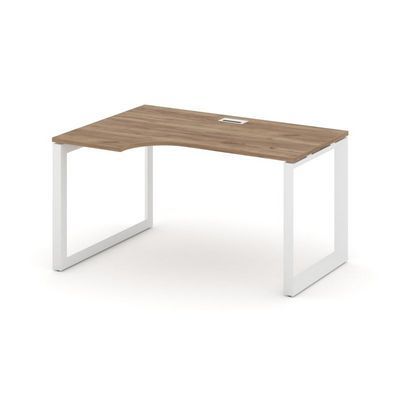 Style Project Next SN-59O.SPA-002(L) (Дуб табак/Белый металл) Стол рабочий эргономичный, левый