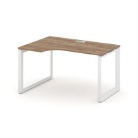 Style Project Next SN-59O.SPA-021(L) (Дуб табак/Белый металл) Стол рабочий эргономичный, левый