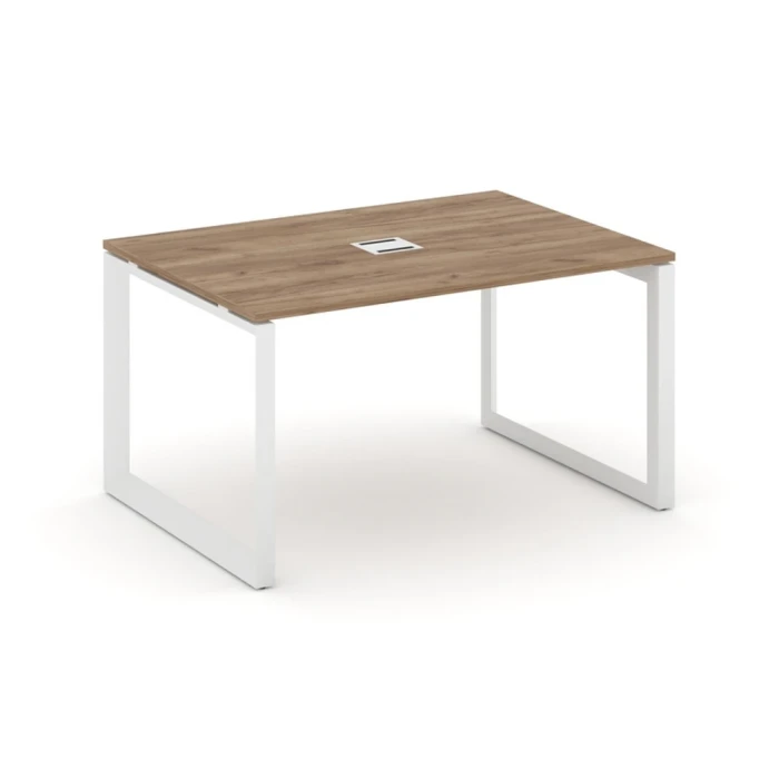 SN-59O.SPRG-004 (Дуб табак/Белый металл) Стол переговорный