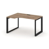 Style Project Next SN-59O.SPA-011(L) (Дуб табак/Черный металл) Стол рабочий эргономичный, левый