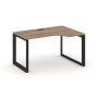Style Project Next SN-59O.SPA-022(R) (Дуб табак/Черный металл) Стол рабочий эргономичный, правый