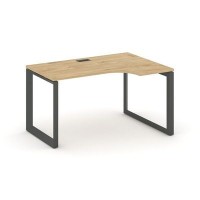 Style Project Next SN-59O.SPA-021(R) (Тиквуд светлый/Антрацит металл) Стол рабочий эргономичный, правый