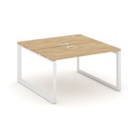 Style Project Next SN-59O.DRS-011 (Тиквуд светлый/Белый металл) Рабочая станция двухсторонняя