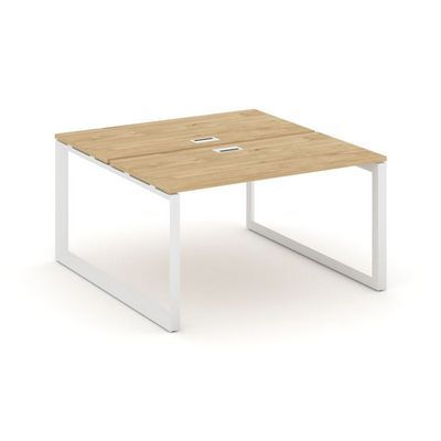 Style Project Next SN-59O.DRS-011 (Тиквуд светлый/Белый металл) Рабочая станция двухсторонняя