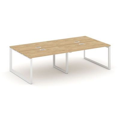 Style Project Next SN-59O.DRS-054 (Тиквуд светлый/Белый металл) Рабочая станция двухсторонняя