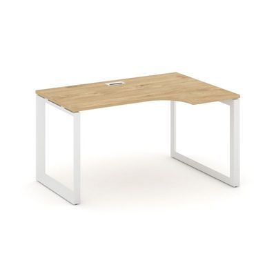 Style Project Next SN-59O.SPA-002(R) (Тиквуд светлый/Белый металл) Стол рабочий эргономичный, правый