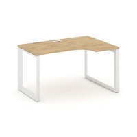 Style Project Next SN-59O.SPA-011(R) (Тиквуд светлый/Белый металл) Стол рабочий эргономичный, правый
