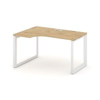 Style Project Next SN-59O.SPA-021(L) (Тиквуд светлый/Белый металл) Стол рабочий эргономичный, левый