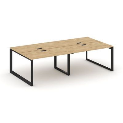 Style Project Next SN-59O.DRS-041 (Тиквуд светлый/Черный металл) Рабочая станция двухсторонняя