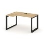 Style Project Next SN-59O.SPA-002(L) (Тиквуд светлый/Черный металл) Стол рабочий эргономичный, левый