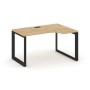 Style Project Next SN-59O.SPA-022(R) (Тиквуд светлый/Черный металл) Стол рабочий эргономичный, правый