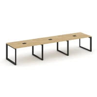 SN-59O.SPRG-021 (Тиквуд светлый/Черный металл) Стол переговорный