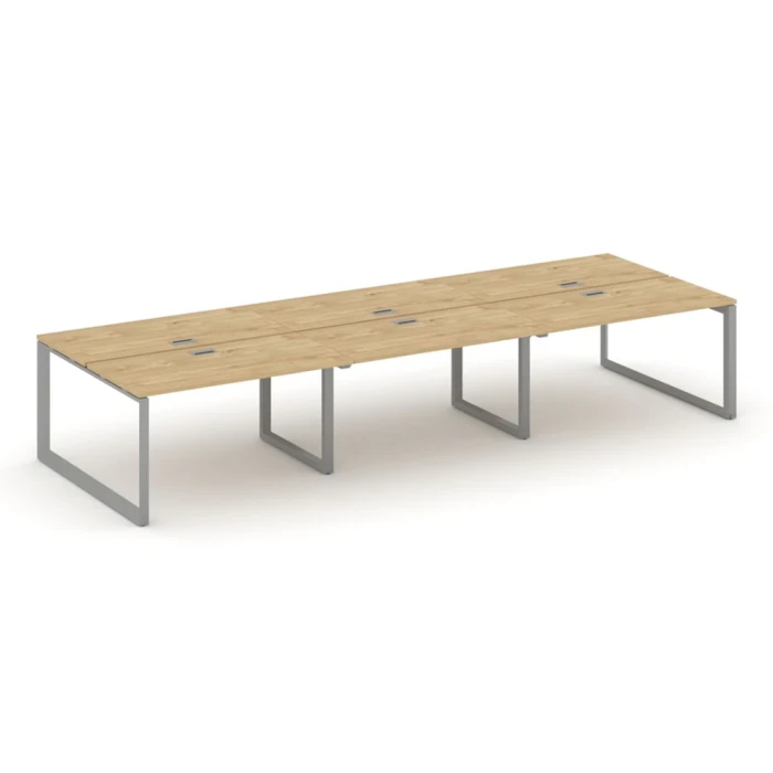 SN-59O.DRS-073 (Тиквуд светлый/Серый металл) Рабочая станция двухсторонняя