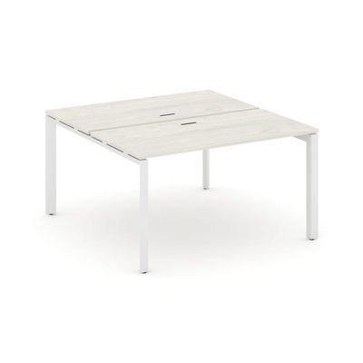 Style Project Next SN-59P.DRS-014 (Дуб наварра/Белый металл) Рабочая станция двухсторонняя