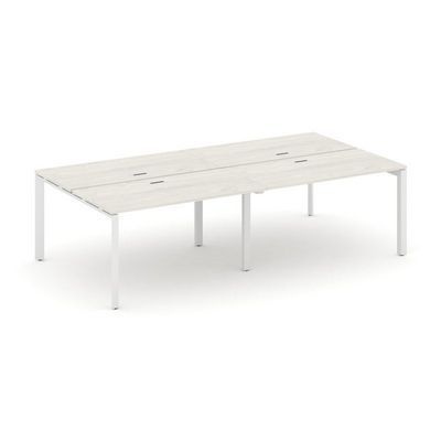 Style Project Next SN-59P.DRS-032 (Дуб наварра/Белый металл) Рабочая станция двухсторонняя