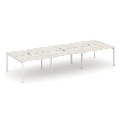 Style Project Next SN-59P.DRS-061 (Дуб наварра/Белый металл) Рабочая станция двухсторонняя