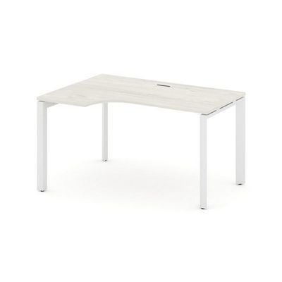 Style Project Next SN-59P.SPA-011(L) (Дуб наварра/Белый металл) Стол рабочий эргономичный, левый