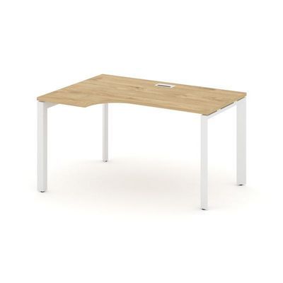 Style Project Next SN-59P.SPA-011(L) (Тиквуд светлый/Белый металл) Стол рабочий эргономичный, левый