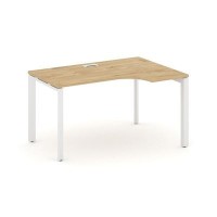 Style Project Next SN-59P.SPA-021(R) (Тиквуд светлый/Белый металл) Стол рабочий эргономичный, правый