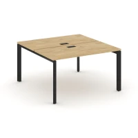SN-59P.DRS-024 (Тиквуд светлый/Черный металл) Рабочая станция двухсторонняя