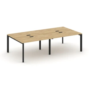 SN-59P.DRS-041 (Тиквуд светлый/Черный металл) Рабочая станция двухсторонняя