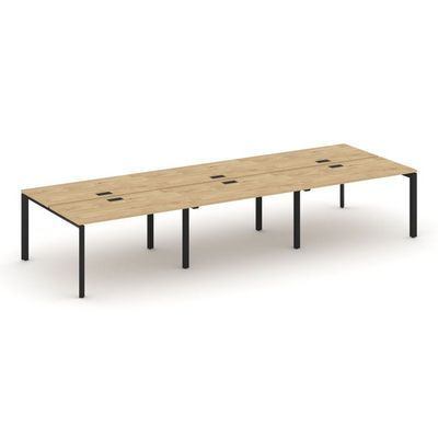 Style Project Next SN-59P.DRS-063 (Тиквуд светлый/Черный металл) Рабочая станция двухсторонняя