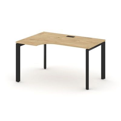 Style Project Next SN-59P.SPA-022(L) (Тиквуд светлый/Черный металл) Стол рабочий эргономичный, левый