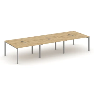 SN-59P.DRS-084 (Тиквуд светлый/Серый металл) Рабочая станция двухсторонняя