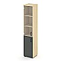 Стайл Проджект SN.STU.E-102(L) (Акация лорка/Антрацит) Шкаф высокий узкий левый (1 низкий фасад ЛДСП + 1 средний фасад стекло прозрачное)