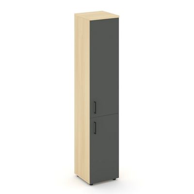 Стайл Проджект SN.STU.E-104(R) (Акация лорка/Антрацит) Шкаф высокий узкий правый (1 низкий фасад ЛДСП + 1 средний фасад ЛДСП)
