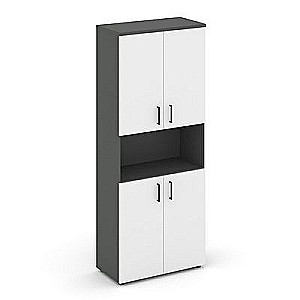 Стайл Проджект SN.STS.E-107 (Антрацит/Белый) Шкаф высокий широкий (4 низких фасада ЛДСП)