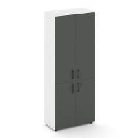 Стайл Проджект SN.STS-104 (Белый/Антрацит) Шкаф высокий широкий (2 низких фасада ЛДСП + 2 средних фасада ЛДСП)