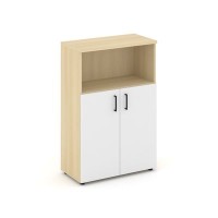 Style Project SN.STS-201 (Акация лорка/Белый) Шкаф средний широкий (2 низких фасада ЛДСП)