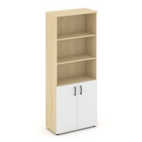 Style Project SN.STS.E-101 (Акация лорка/Белый) Шкаф высокий широкий (2 низких фасада ЛДСП)