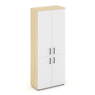 Style Project SN.STS.E-104 (Акация лорка/Белый) Шкаф высокий широкий (2 низких фасада ЛДСП + 2 средних фасада ЛДСП)