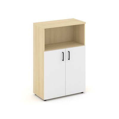 Style Project SN.STS.E-201 (Акация лорка/Белый) Шкаф средний широкий (2 низких фасада ЛДСП)