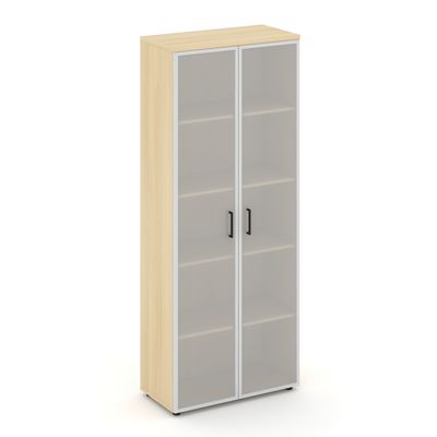 Style Project SN.STS.E-109 (Акация лорка) Шкаф высокий широкий (2 высоких фасада стекло сатин в раме)