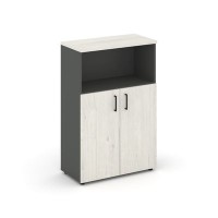 Style Project SN.STS-201 (Антрацит/Дуб наварра) Шкаф средний широкий (2 низких фасада ЛДСП)