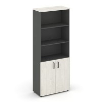 Style Project SN.STS.E-101 (Антрацит/Дуб наварра) Шкаф высокий широкий (2 низких фасада ЛДСП)